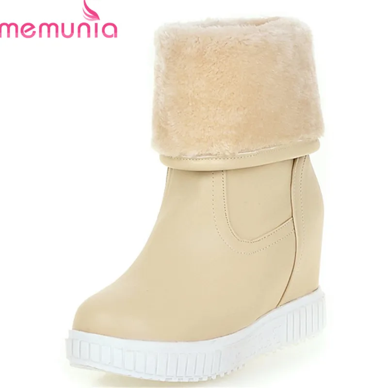 MEMUNIA 2018 new fashion ankle boots for women round toe wedges platform shoes keep warm snow boots female Waterproof black
MEMUNIA 2018 new fashion ankle boots for women round toe wedges platform shoes keep warm snow boots female Waterproof black