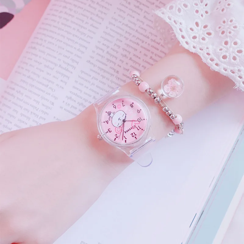 Creative Kids Watches Cute Students Pink Dial Children Wristwatches Cartoon Romantic Girls Jelly Gifts Transparent Montre Enfant
Creative Kids Watches Cute Students Pink Dial Children Wristwatches Cartoon Romantic Girls Jelly Gifts Transparent Montre Enfant