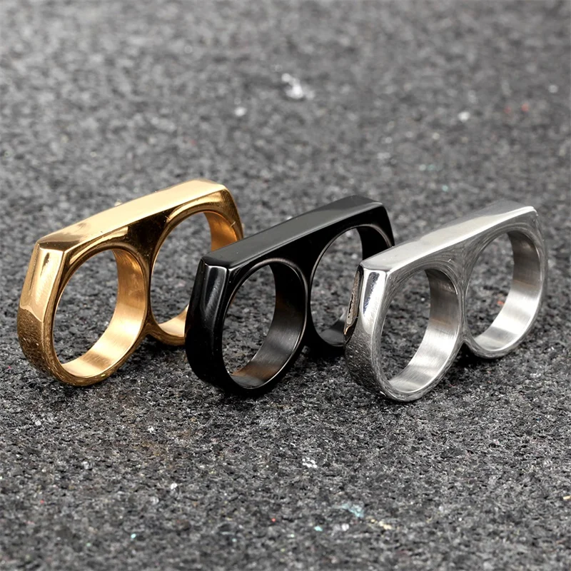 Punk Men's Biker Personality Revolt Two Fingers Ring Titanium Stainless Steel Knuckle Rings for Men Women Hip Hop Rock Jewelry
Punk Men's Biker Personality Revolt Two Fingers Ring Titanium Stainless Steel Knuckle Rings for Men Women Hip Hop Rock Jewelry