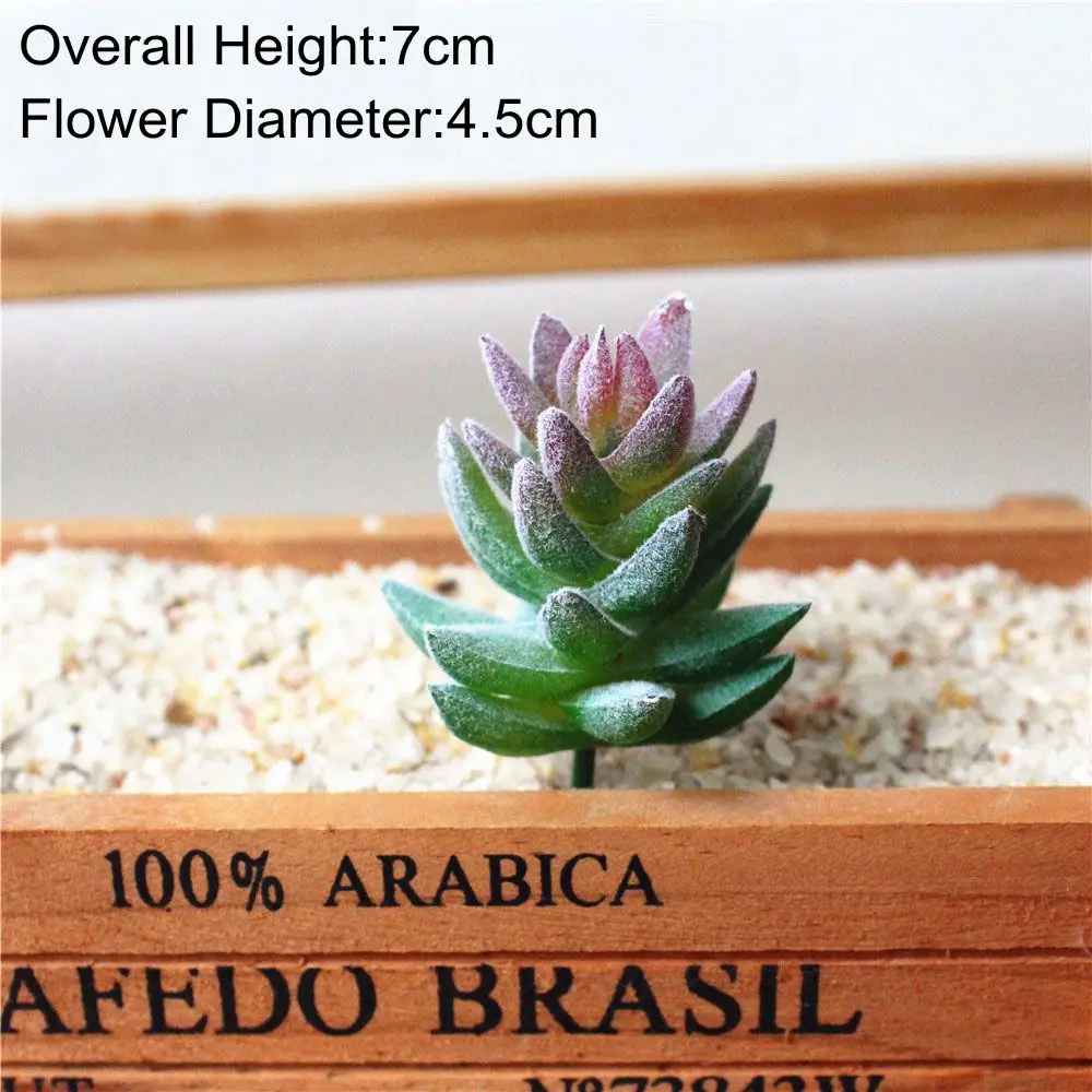 Green Artificial Succulents - Flocking Home Garden Decoration