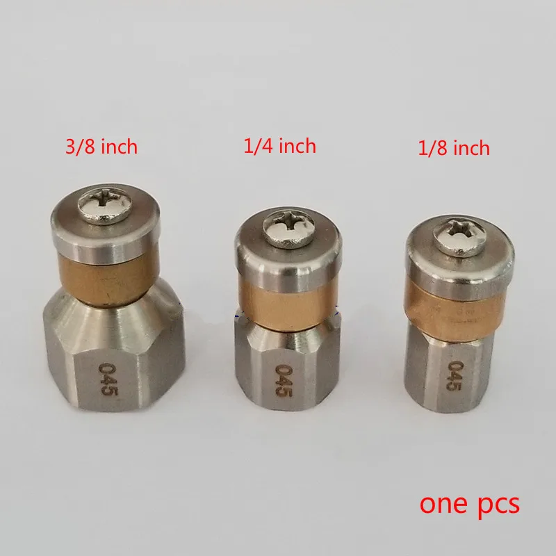 Sewer Cleaning Nozzle Rotating Nozzles Pressure Washer Stainless Steel Female Thread 1/8" 1/4" 3/8 inch Rotary Cleaning Nozzle
Sewer Cleaning Nozzle Rotating Nozzles Pressure Washer Stainless Steel Female Thread 1/8" 1/4" 3/8 inch Rotary Cleaning Nozzle