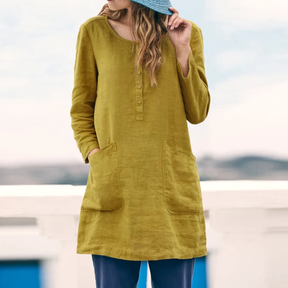 Women Large Size Blouse Casual Loose Linen solid Long Sleeve Daily Fashion Soild Blouse grote maten dames kleding 35#
Women Large Size Blouse Casual Loose Linen solid Long Sleeve Daily Fashion Soild Blouse grote maten dames kleding 35#