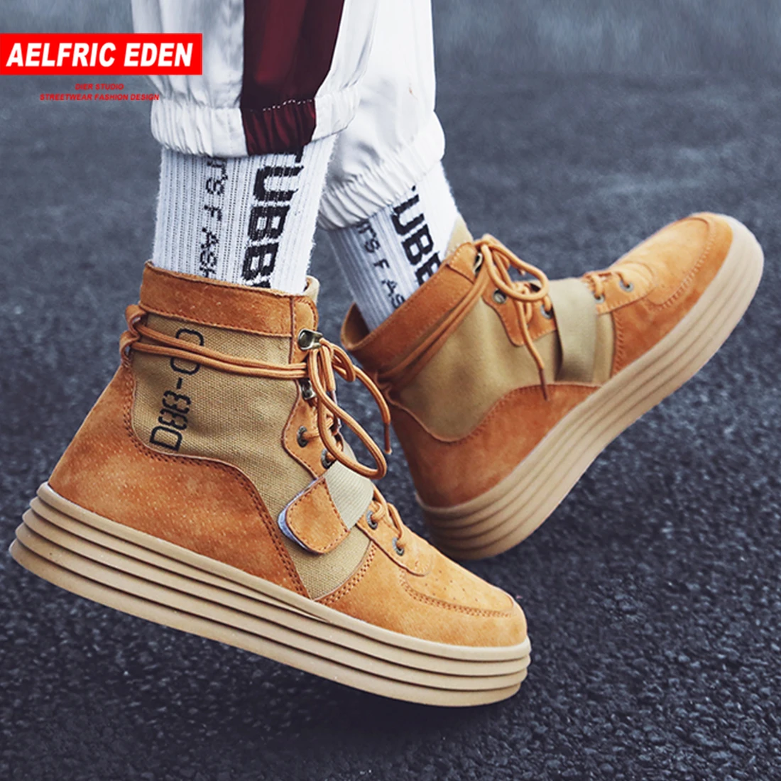 Aelfrec Eden/ботинки на плоской платформе с эластичным ремешком шнурках для мужчин