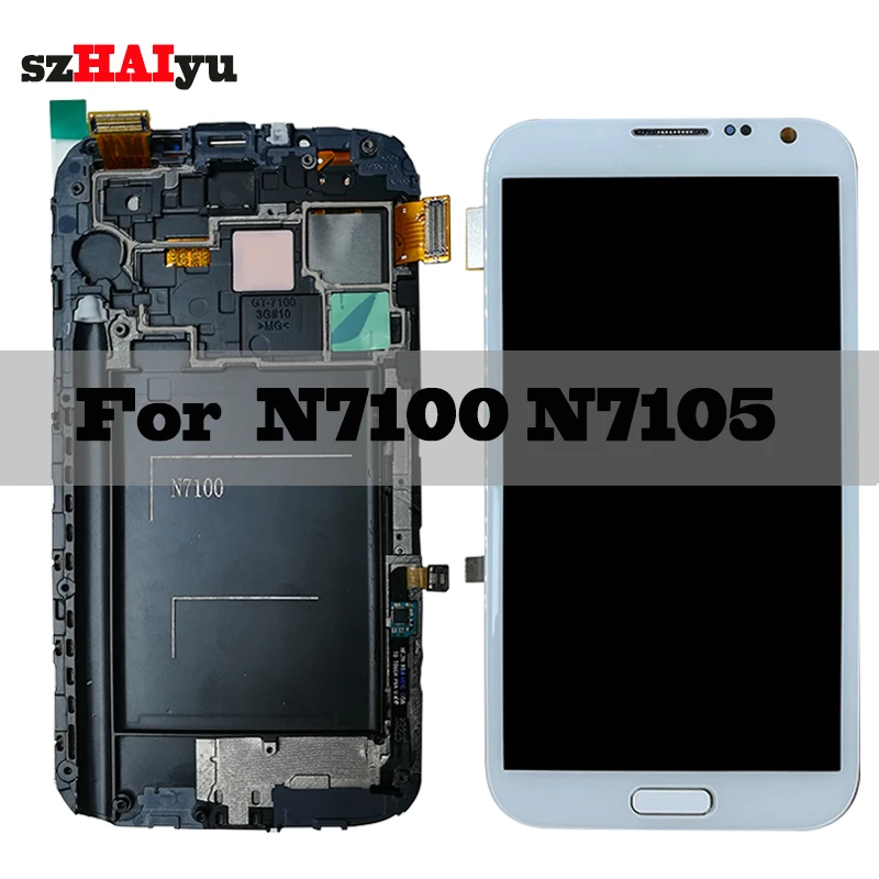 SZMUGUA 5.5'' Adjust Brightness For Samsung Galaxy Note 2 N7100 N7105 LCD Display Touch Screen Digitizer with Frame Housing
SZMUGUA 5.5'' Adjust Brightness For Samsung Galaxy Note 2 N7100 N7105 LCD Display Touch Screen Digitizer with Frame Housing