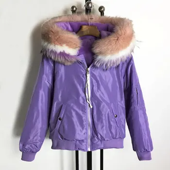 2018 Fashion Purple Bomber Jacket Big Size real Raccoon Hooded Thick Warming Casual Bombers Women
2018 Fashion Purple Bomber Jacket Big Size real Raccoon Hooded Thick Warming Casual Bombers Women