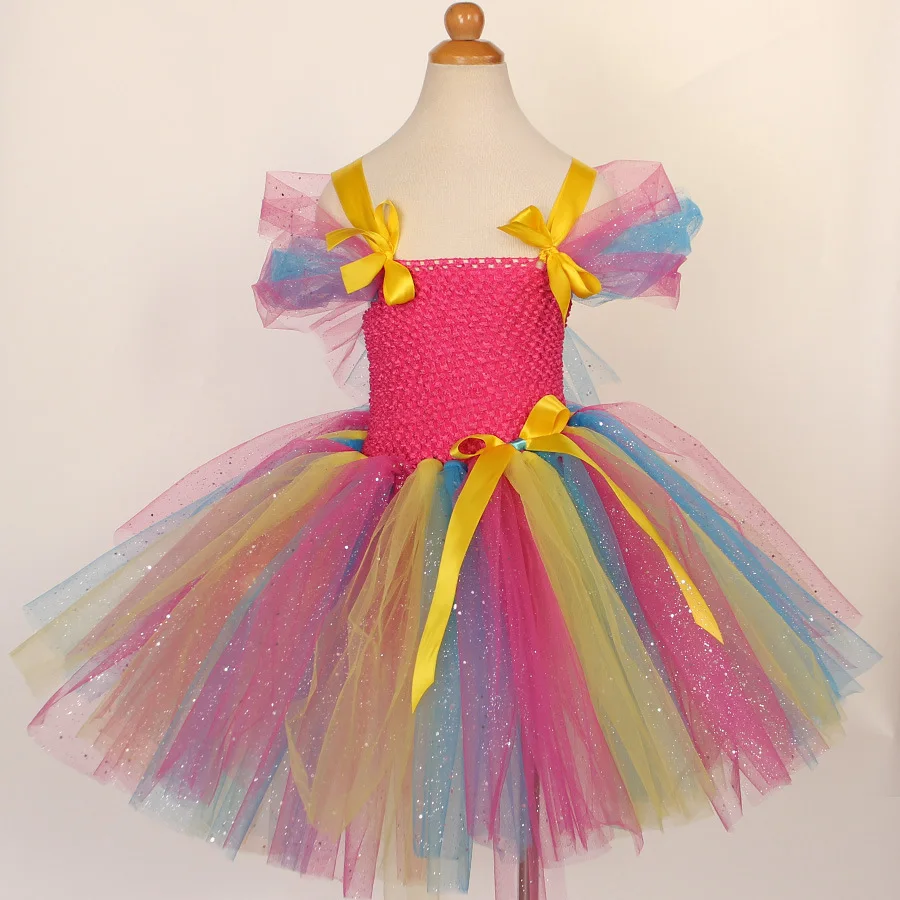 Kids Dresses for Girls Voile Off Shoulder Rainbow Tutu Dress Elegant Children's Day Performance Costume Girl Party Dress Teenage
Kids Dresses for Girls Voile Off Shoulder Rainbow Tutu Dress Elegant Children's Day Performance Costume Girl Party Dress Teenage
