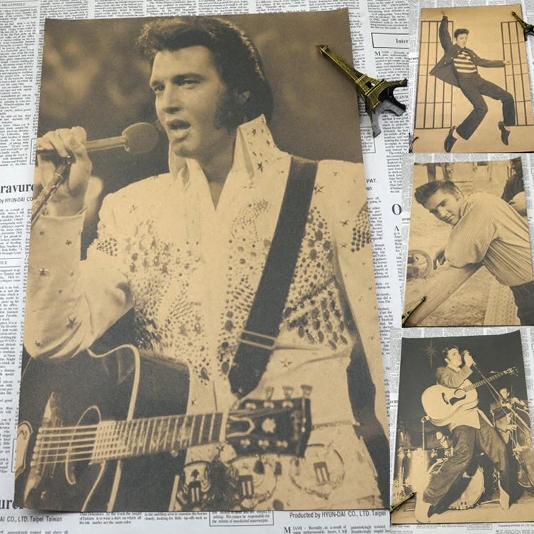 Vintage Paper Retro Poster Rock and Roll Music Posters elvis presley personalised vintage room decoration wall sticker 30*21cm
Vintage Paper Retro Poster Rock and Roll Music Posters elvis presley personalised vintage room decoration wall sticker 30*21cm