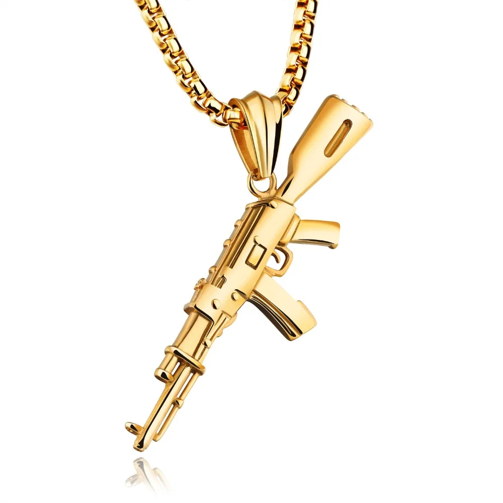 High quality fashion personality domineering pistol pendant Trend creative titanium steel men's necklace jewelry gift 3-GX1221
High quality fashion personality domineering pistol pendant Trend creative titanium steel men's necklace jewelry gift 3-GX1221