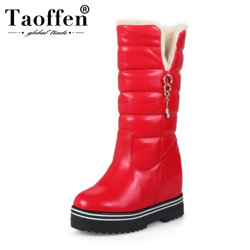 Taoffen Women Winter Mid Calf Boots Fashion Crystal Plush Fur Shoes Women Round Toe Inside Heels Warm Snow Boots Size 34-43
Taoffen Women Winter Mid Calf Boots Fashion Crystal Plush Fur Shoes Women Round Toe Inside Heels Warm Snow Boots Size 34-43