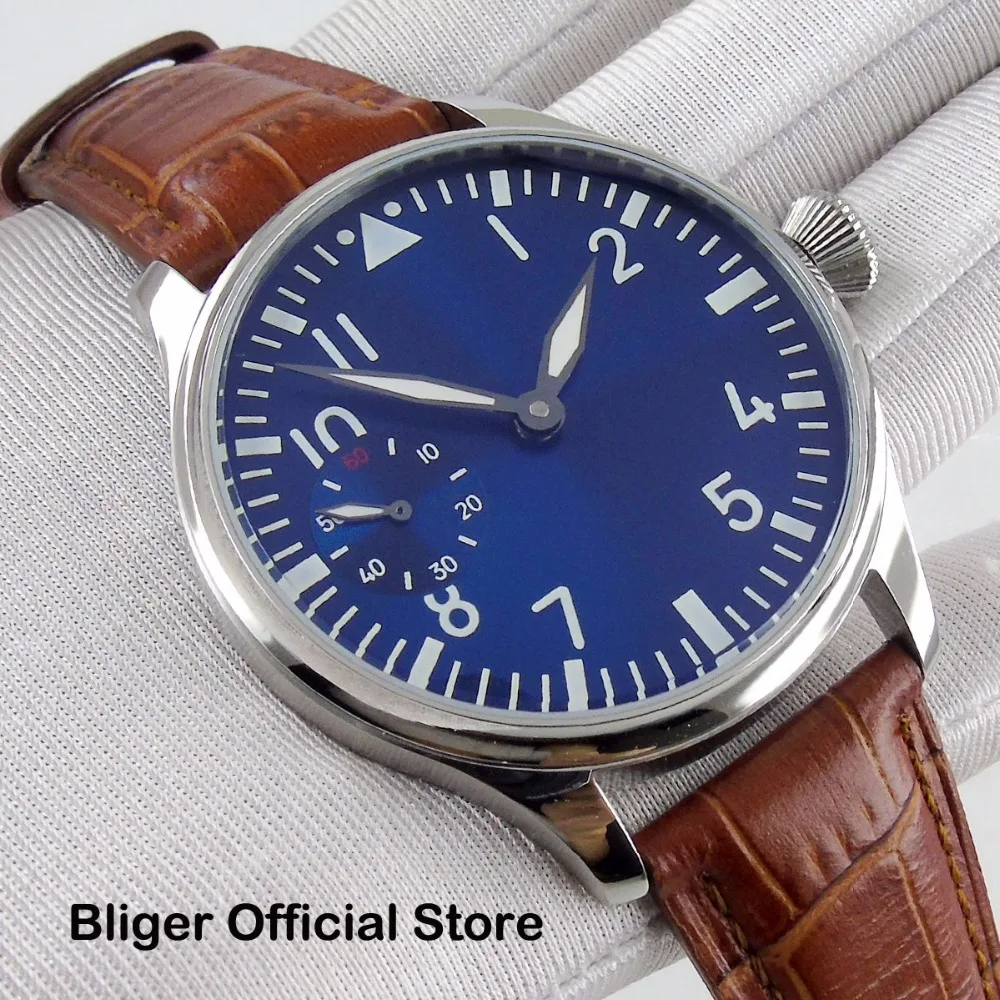 44MM Hand Winding Men's Watch Blue Sterile Dial Polished Stainless Steel Case 6497 Movement Leather Strap
44MM Hand Winding Men's Watch Blue Sterile Dial Polished Stainless Steel Case 6497 Movement Leather Strap