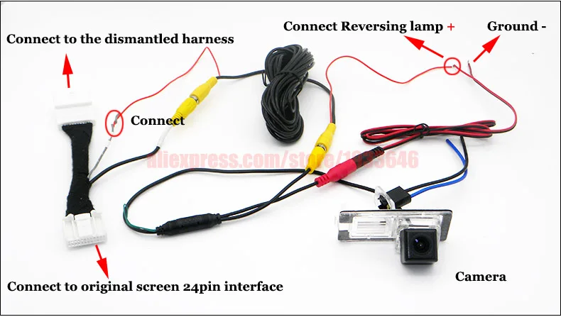 24Pin Reversing Camera Adapter Cable For Renault Backup Camera To