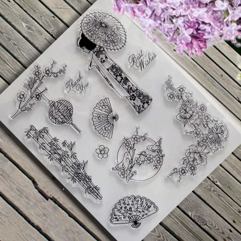 DIY Japanese Style Fans Geisha Girl Clear Stamp Scrapbook Photo Cards Rubber Seal Stamp Transparent Silicone Transparent A160
DIY Japanese Style Fans Geisha Girl Clear Stamp Scrapbook Photo Cards Rubber Seal Stamp Transparent Silicone Transparent A160