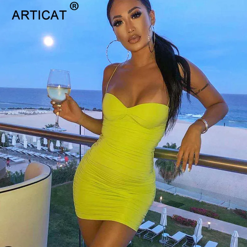 Articat Strapless Ruched Bodycon Summer Dress Women Spaghetti Strap Sexy Party Dress White Casual Pleated Dress Short Vestidos
Articat Strapless Ruched Bodycon Summer Dress Women Spaghetti Strap Sexy Party Dress White Casual Pleated Dress Short Vestidos