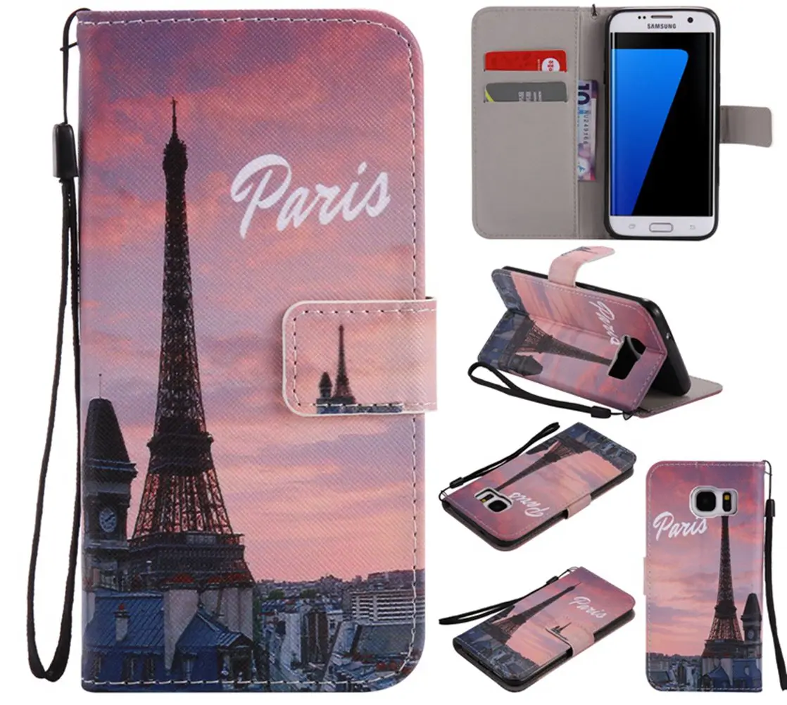 

MuTouNiao Eiffel Tower Leather Flip Case Cover For Samsung Galaxy S3 S4 S5 S6 S7 S8 S9 S10 S10e Edge Plus