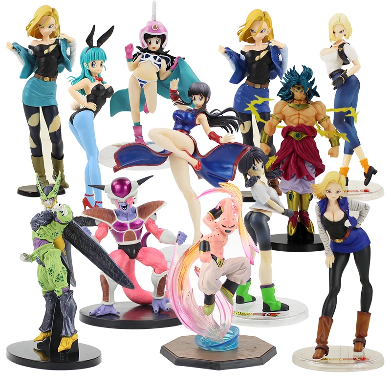 13-24cm Dragon Ball Gals Bulma Android 18 Videl Chi Chi China Dress Super Saiyan Broli Majin Boo Cell PVC Figure Model Doll Toy
13-24cm Dragon Ball Gals Bulma Android 18 Videl Chi Chi China Dress Super Saiyan Broli Majin Boo Cell PVC Figure Model Doll Toy