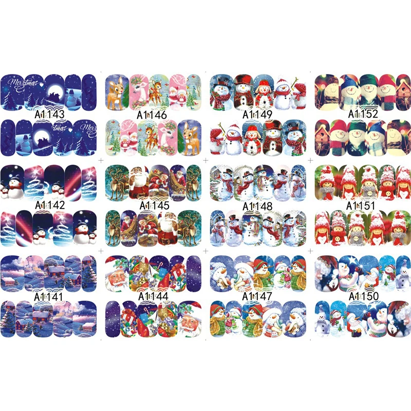 12 Designs in 1 Set Winter Snowflake Full Wraps Nail Art Water Transfer Stickers Christmas Style Manicure Decals Nail Decoration
12 Designs in 1 Set Winter Snowflake Full Wraps Nail Art Water Transfer Stickers Christmas Style Manicure Decals Nail Decoration