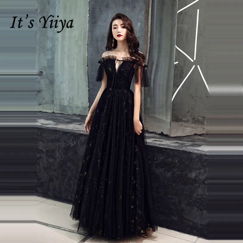 It's YiiYa Evening Dress Boat Neck Shining Black Fomal Reflective Dresses Fashion Pleat Tulle Lace Up Long Party Gown E010
It's YiiYa Evening Dress Boat Neck Shining Black Fomal Reflective Dresses Fashion Pleat Tulle Lace Up Long Party Gown E010