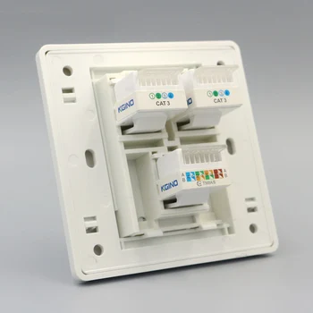 Wall Socket One Port Network LAN Cat5e RJ45 & Dual RJ11 Cat3 Telephone Outlet Panel Faceplate
Wall Socket One Port Network LAN Cat5e RJ45 & Dual RJ11 Cat3 Telephone Outlet Panel Faceplate