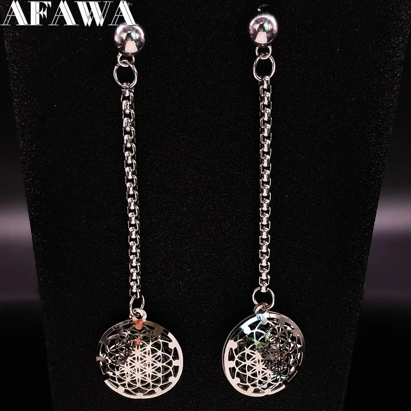 2019 Fashion Long Stainless Steel Earrings Women Jewelry Silver Color Flower of Life Stud Earrings Jewellry pendiente E612641
2019 Fashion Long Stainless Steel Earrings Women Jewelry Silver Color Flower of Life Stud Earrings Jewellry pendiente E612641