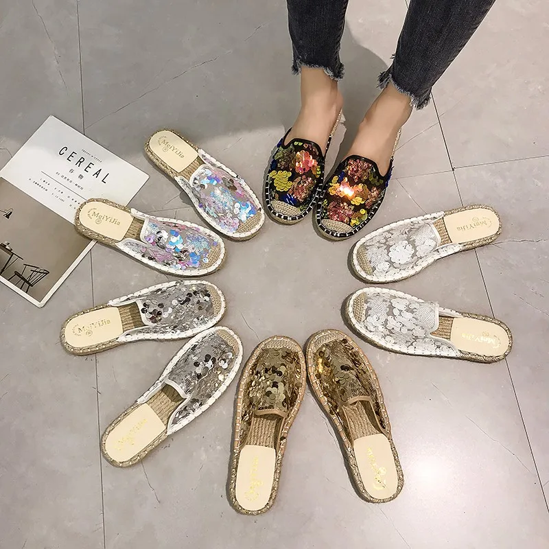 2019 new hot casual women slippers summer bling colorful Glitter fashion air mesh ladies Mules outside flat pantoufle femme Gold
2019 new hot casual women slippers summer bling colorful Glitter fashion air mesh ladies Mules outside flat pantoufle femme Gold