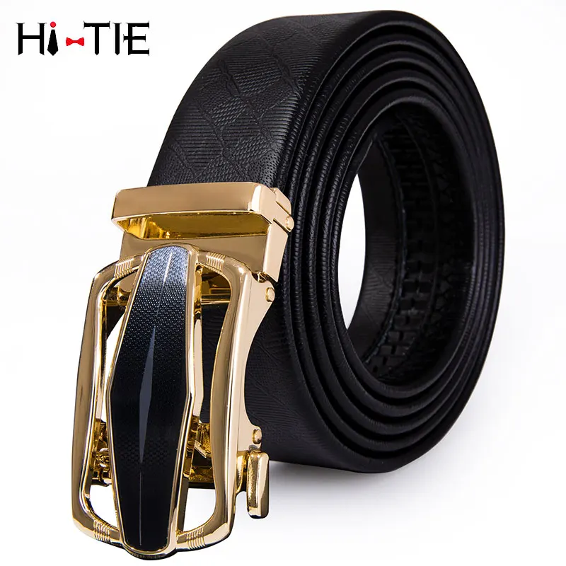 Hi-Tie Famous Brand Men Belt Cowhide Genuine leather Black Belt Automatic Gold Buckle High Quality Business Male Men's Belts
Hi-Tie Famous Brand Men Belt Cowhide Genuine leather Black Belt Automatic Gold Buckle High Quality Business Male Men's Belts