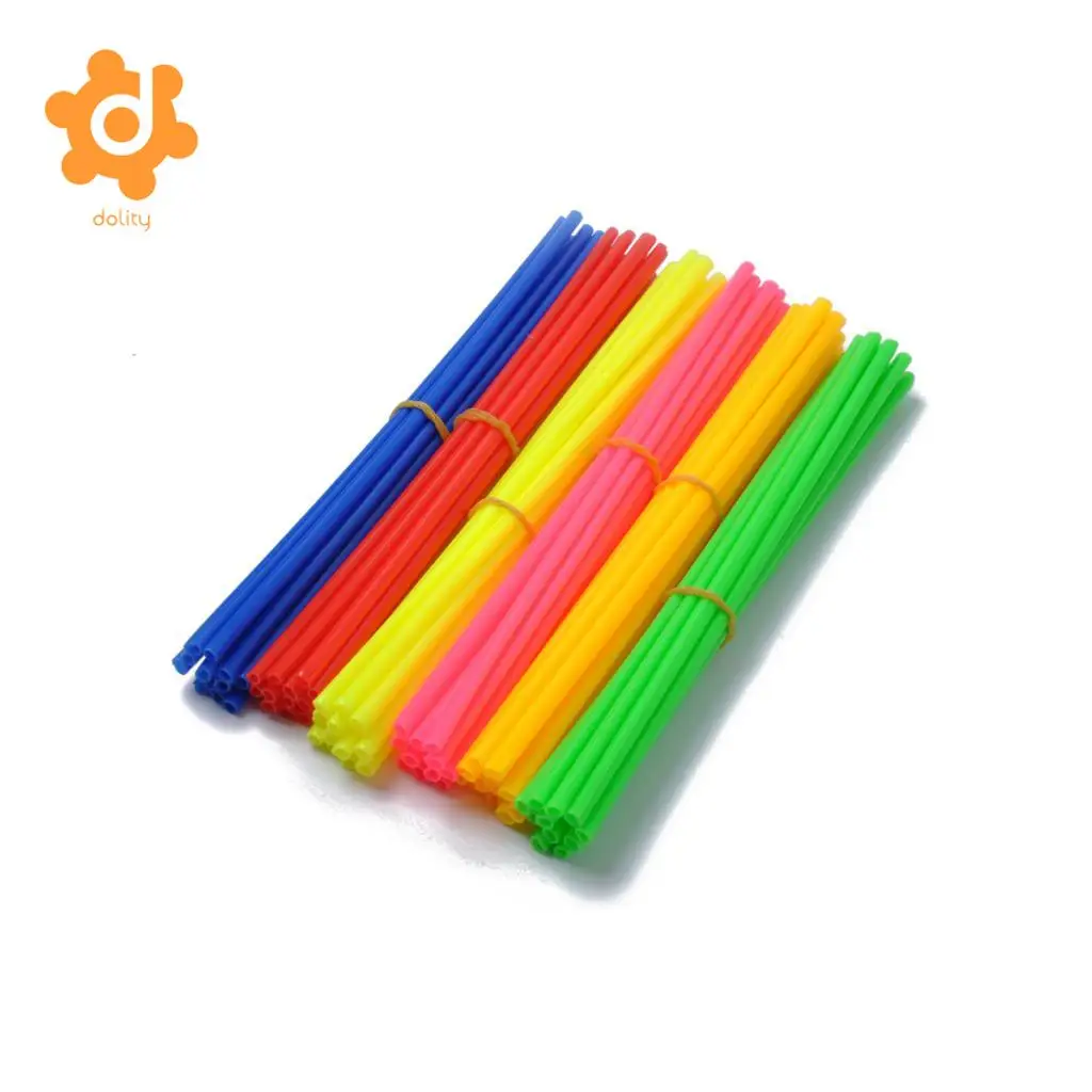 72Pcs Motorcycle Wheel Spoke Wrap Skin Coat Trim Cover Pipe with Towel