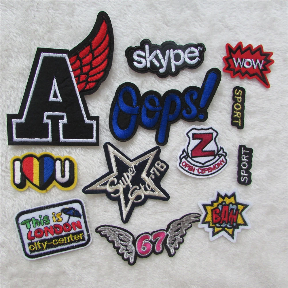 Fashion style select letter hot melt adhesive applique embroidery patches stripes DIY clothing accessory 1pcs sell C163-C426
Fashion style select letter hot melt adhesive applique embroidery patches stripes DIY clothing accessory 1pcs sell C163-C426