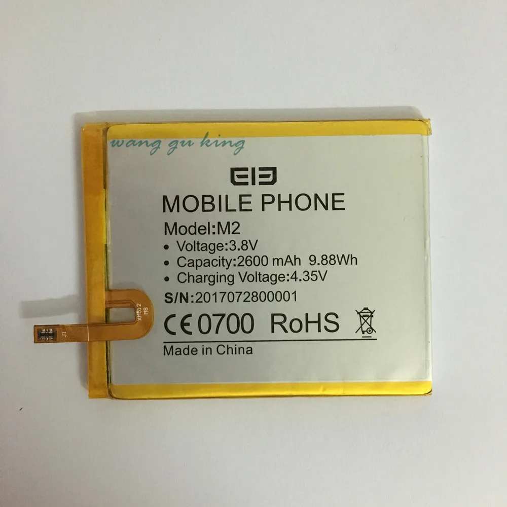 100% Оригинальный запасной аккумулятор Elephone M1 2600mAh для M2 умный мобильный телефон +