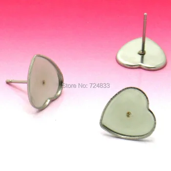 Blank Stainless Steel Stud Earrings Bases with 12mm Heart Bezel tray Glass Cabochon stud Earrings post Settings DIY Findings
Blank Stainless Steel Stud Earrings Bases with 12mm Heart Bezel tray Glass Cabochon stud Earrings post Settings DIY Findings
