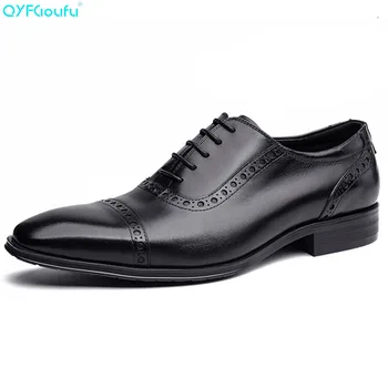 QYFCIOUFU genuine cow leather Toe cap men's Retro dress shoes oxfords Black Wine red designer lace-up fashion wedding shoes
QYFCIOUFU genuine cow leather Toe cap men's Retro dress shoes oxfords Black Wine red designer lace-up fashion wedding shoes