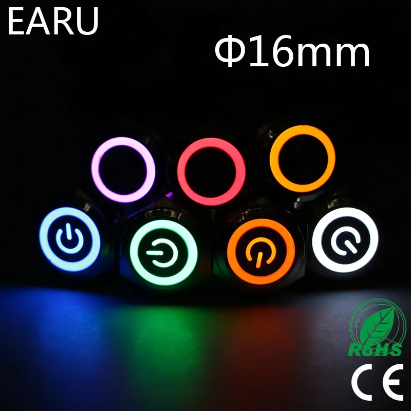 16mm LED Light Waterproof Metal Push Button Switch Latching Fixation Momentary Auto Car Engine Start PC Power Red Blue 12V 24V
16mm LED Light Waterproof Metal Push Button Switch Latching Fixation Momentary Auto Car Engine Start PC Power Red Blue 12V 24V