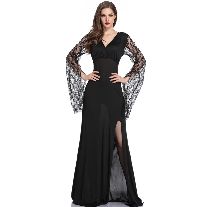 2019 Women Ghost Vampire Cosplay Costumes Adult Halloween Costume Long Skirt Earl Vampire Split Stage Performance Costume
2019 Women Ghost Vampire Cosplay Costumes Adult Halloween Costume Long Skirt Earl Vampire Split Stage Performance Costume