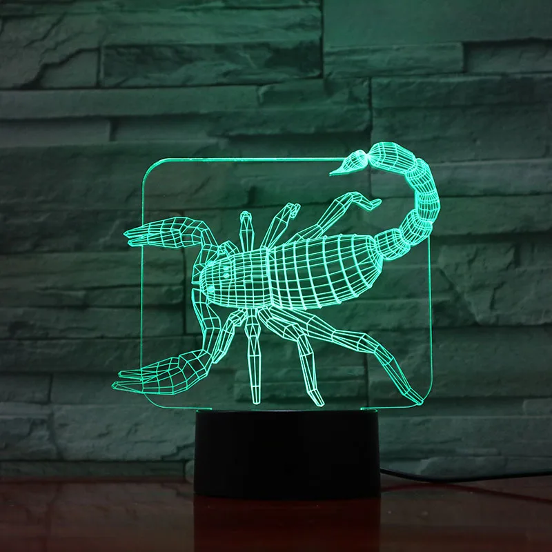 Animal Scorpion Led Night Light Touch Sensor 7 Color Changing Decorative Lamp Child Kids Baby Kit Nightlight Scorpion 3D Lamp
Animal Scorpion Led Night Light Touch Sensor 7 Color Changing Decorative Lamp Child Kids Baby Kit Nightlight Scorpion 3D Lamp