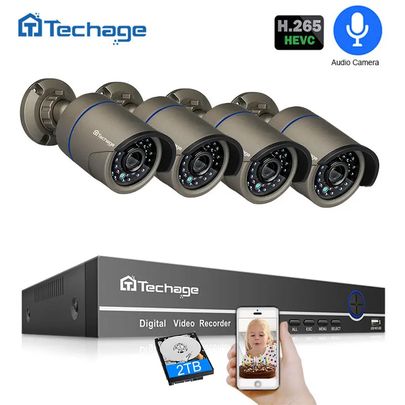 H.265 Security Camera System 4CH 1080P POE NVR Kit 2.0MP IR Outdoor Audio Microphone CCTV IP Camera P2P Video Surveillance Set
H.265 Security Camera System 4CH 1080P POE NVR Kit 2.0MP IR Outdoor Audio Microphone CCTV IP Camera P2P Video Surveillance Set