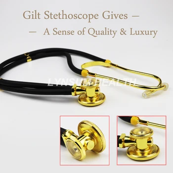 New Gilt Gold Plated Dual Head Professional Doctor Medical Cardiology Cute Stethoscope
New Gilt Gold Plated Dual Head Professional Doctor Medical Cardiology Cute Stethoscope