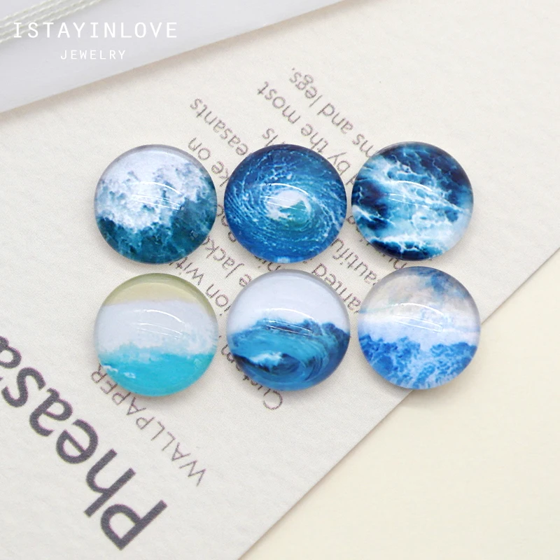Handmade Flat Back Bead Ocean Sea Wave Pattern Photo Glass Cabochon 12mm 20mm 25mm 30mm For DIY Earrings Necklace Ring
Handmade Flat Back Bead Ocean Sea Wave Pattern Photo Glass Cabochon 12mm 20mm 25mm 30mm For DIY Earrings Necklace Ring