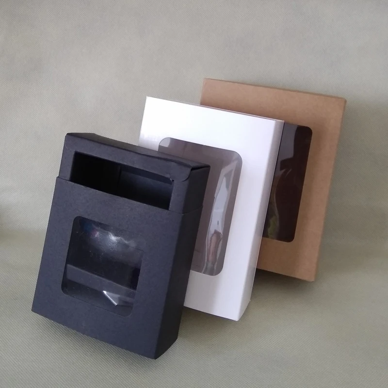 20pcs Kraft Paper Drawer Boxes with PVC Window White/Black DIY Handmade Soap Craft Jewel Wedding Party Gift Packaging Box
20pcs Kraft Paper Drawer Boxes with PVC Window White/Black DIY Handmade Soap Craft Jewel Wedding Party Gift Packaging Box