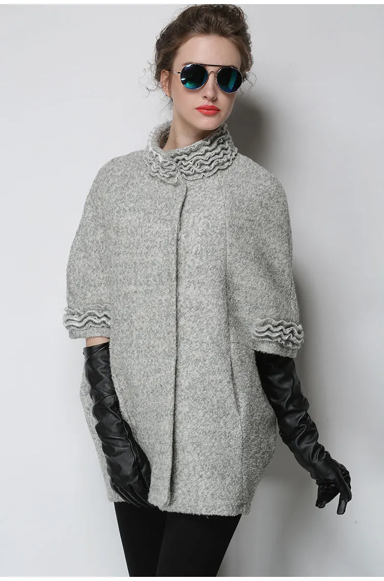 Осенне-зимняя женская одежда шерстяные накидки и пончо верхняя | Женская