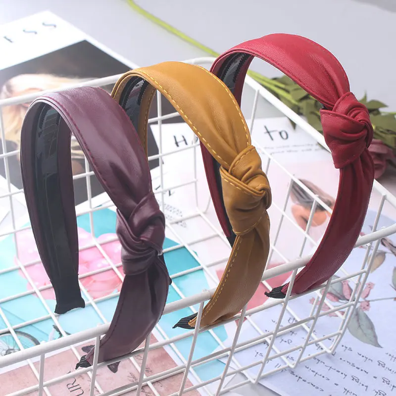 Cute knotted hairband for women pu leather headband fashion solid hairbands girls hair hoop knot hair accessories
Cute knotted hairband for women pu leather headband fashion solid hairbands girls hair hoop knot hair accessories
