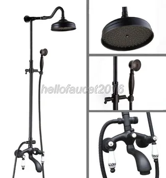 Black Oil Rubbed Bronze Bathroom Rain Shower Faucet Set Wall Mounted with Handheld Shower Cold and Hot Bathtub Mixer Taps lhg633
Black Oil Rubbed Bronze Bathroom Rain Shower Faucet Set Wall Mounted with Handheld Shower Cold and Hot Bathtub Mixer Taps lhg633