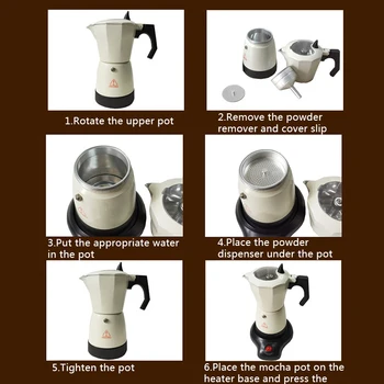 300ml Electric Coffee Maker Aluminum Moka Pot Mocha Coffee Maker Machine can CSV
300ml Electric Coffee Maker Aluminum Moka Pot Mocha Coffee Maker Machine can CSV