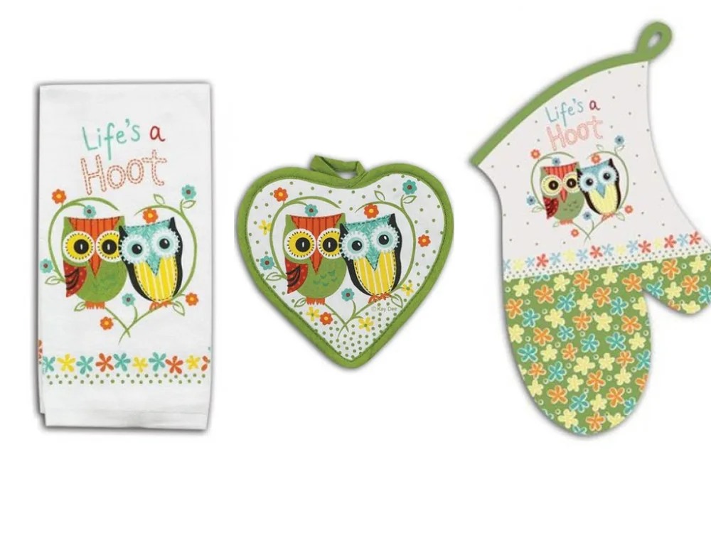 3pcs/set "Life's a Hoot" 100% cotton beautiful owl Printing baking gloves set home textile kitchen heat insulated gloves towel
3pcs/set "Life's a Hoot" 100% cotton beautiful owl Printing baking gloves set home textile kitchen heat insulated gloves towel