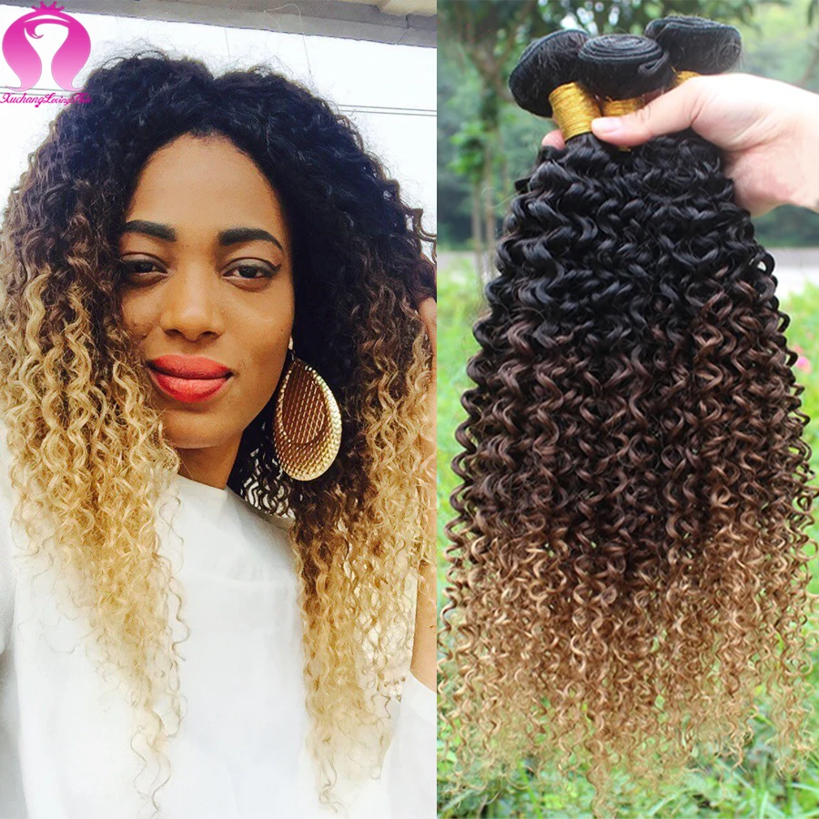 

Ombre Blonde 8A Brazilian Virgin Hair 3 Bundles Deals Tissage Brazilian Kinky Curly Rosa Hair Product Human Hair Extensions