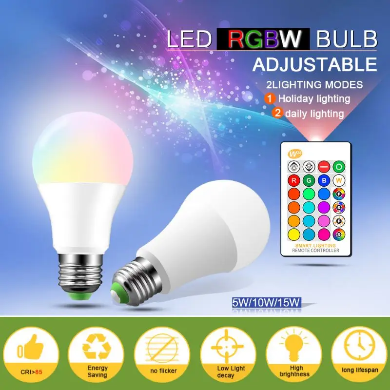 E27 110V 220V LED Bulb Lights 5W 10W 15W RGB Lampada Changeable Colorful RGBW LED Lamp With IR Remote Control+Memory Function
E27 110V 220V LED Bulb Lights 5W 10W 15W RGB Lampada Changeable Colorful RGBW LED Lamp With IR Remote Control+Memory Function