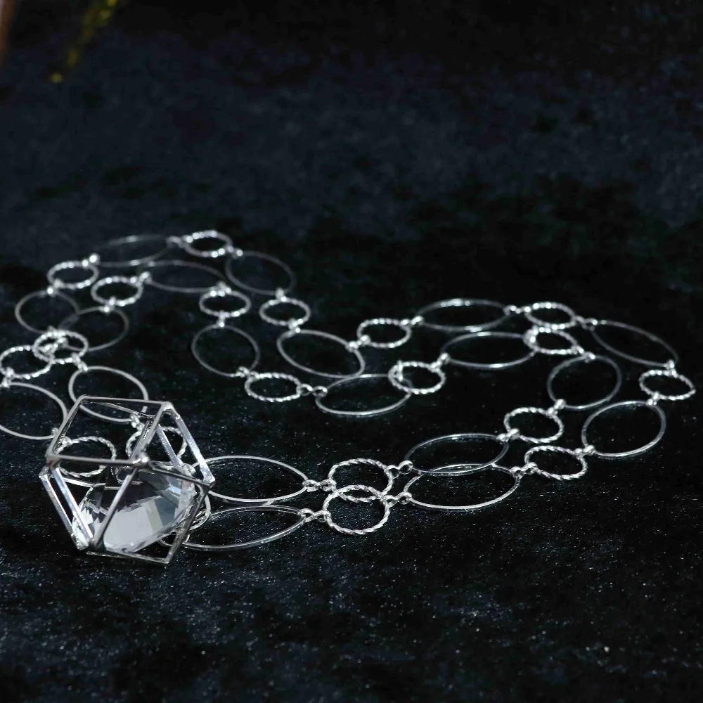 HOT vintage crystal chain rhinestone DIY jewelry hollow out silver-color square women gift necklace&earrings 36"B892
HOT vintage crystal chain rhinestone DIY jewelry hollow out silver-color square women gift necklace&earrings 36"B892