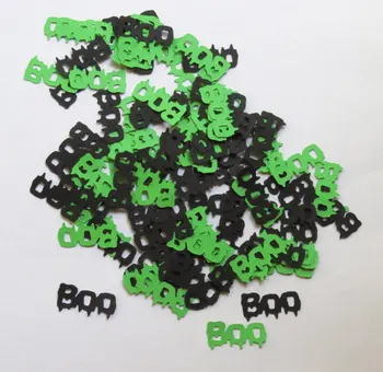 

Green And Black Boo Confetti 100 ct - 1" Inch Halloween Word Phrase Shape Party Decor Cute Decorations Diecuts Die Cuts Cards