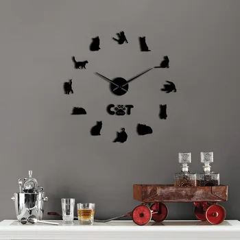 Cute Lovely Kitten Cats Acrylic Mirror Wall Clock Sticker 3D Frameless Wall Clock Decor Animal Lover Present
Cute Lovely Kitten Cats Acrylic Mirror Wall Clock Sticker 3D Frameless Wall Clock Decor Animal Lover Present