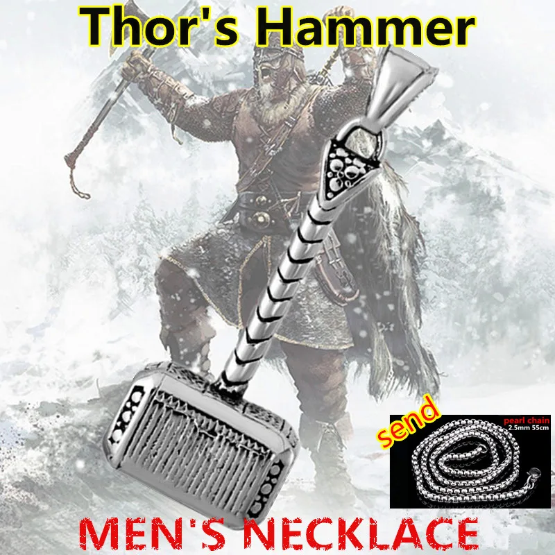 Steel Jewelry silver Men's Viking Pendants Norse Necklace stainless steel Nordic Amule pendant Thor's Hammer Jewelry best gifts
Steel Jewelry silver Men's Viking Pendants Norse Necklace stainless steel Nordic Amule pendant Thor's Hammer Jewelry best gifts
