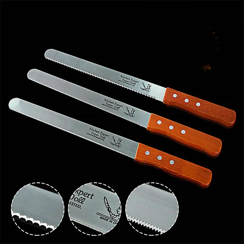 10 Inch Steel Serratd Bread Knife Toast Slicing Knives Cake Slicer Baking Pastry Cutter Serrated Blade Easy Cut Bread Cake Tools
10 Inch Steel Serratd Bread Knife Toast Slicing Knives Cake Slicer Baking Pastry Cutter Serrated Blade Easy Cut Bread Cake Tools
