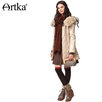 ARTKA Women Parka Winter Outwear 2018 Hooded Female Jacket With Fur Collar Pleated Windbreaker Women's Jacket Belt Coat MA10347D
ARTKA Women Parka Winter Outwear 2018 Hooded Female Jacket With Fur Collar Pleated Windbreaker Women's Jacket Belt Coat MA10347D